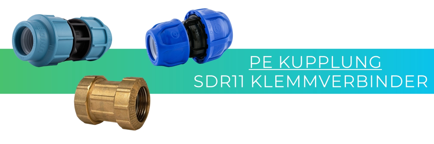 H2O-Flex® Black Edition 25er PP - Fitting T-Stück mit DVGW Klemmverbinder 25er PE Verschraubung für 25mm PE Rohr Verschraubung Adapter