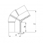 Preview: PE Elektroschweiß-Winkel 60° - 125 x 125mm / 2x Schweißstutzen