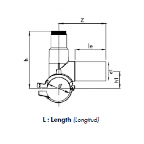 PE Elektroschweiß-Anbohrschelle Abgang seitl. - 75 x 32mm / Schweißschelle x Schweißstutzen