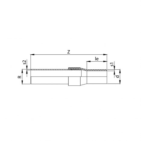 PE Elektroschweiß-Übergangsstück Stahl  - 110 x 110mm / Schweißstutzen x Schweißende