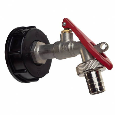 Preview: IBC Adapter S60x6 Set mit Messing Kugelauslaufhahn Abschließbar 1/2