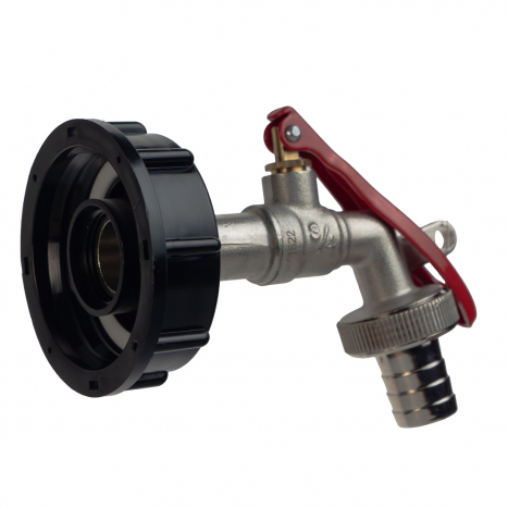 Preview: IBC Adapter S60x6 Set mit Messing Kugelauslaufhahn Abschließbar 1/2