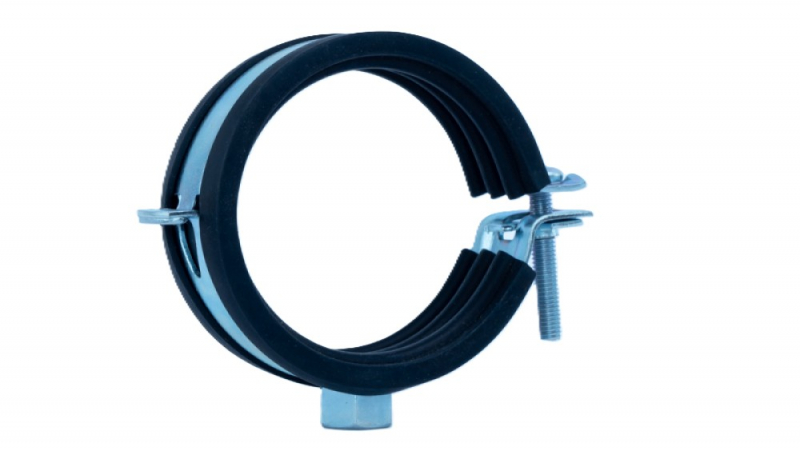 Gelenkrohrschelle verzinkt mit Schallschutzeinlage M8 – 12–16 mm – DIN4109