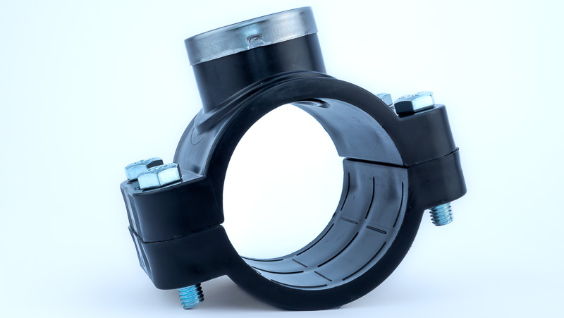 PP Anbohrschelle mit VA Ring 63mm x 1 Zoll - ØxIG