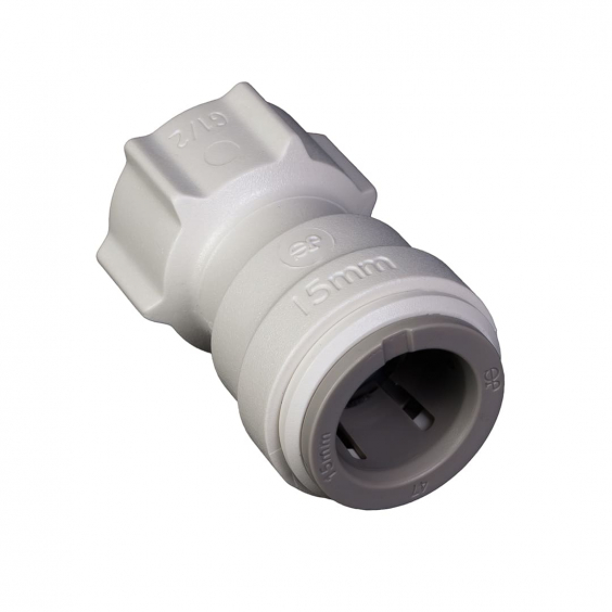 Kunststoff Gerader Aufschraub -Verbinder  NC3201W Speedfit FLACHDICHTEND, Einsteck x IG 15 mm x 1/2" 10 bar, John Guest®