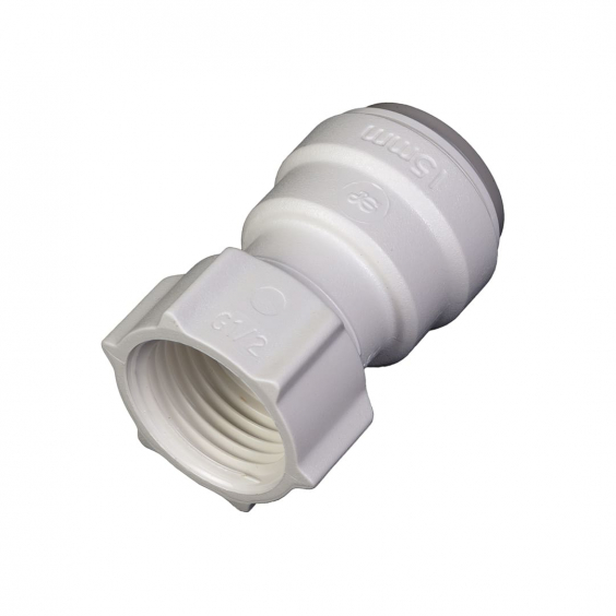 Kunststoff Gerader Aufschraub -Verbinder  NC3201W Speedfit FLACHDICHTEND, Einsteck x IG 15 mm x 1/2" 10 bar, John Guest®
