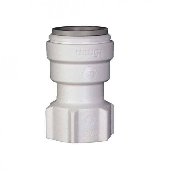 Kunststoff Gerader Aufschraub -Verbinder  NC3201W Speedfit FLACHDICHTEND, Einsteck x IG 15 mm x 1/2" 10 bar, John Guest®