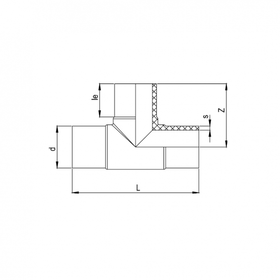 PE Elektroschweiß-T-Stück - 3x 40mm / 3x Schweißstutzen