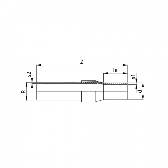 PE Elektroschweiß-Übergangsstück Stahl  - 110 x 110mm / Schweißstutzen x Schweißende
