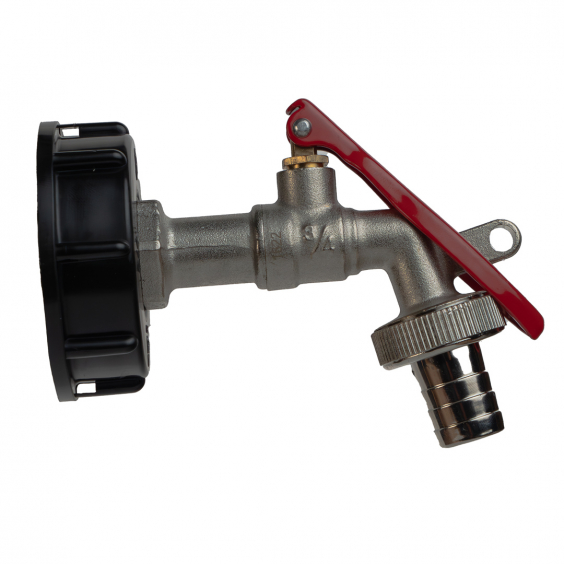 IBC Adapter S60x6 Set mit Messing Kugelauslaufhahn Abschließbar 1/2"